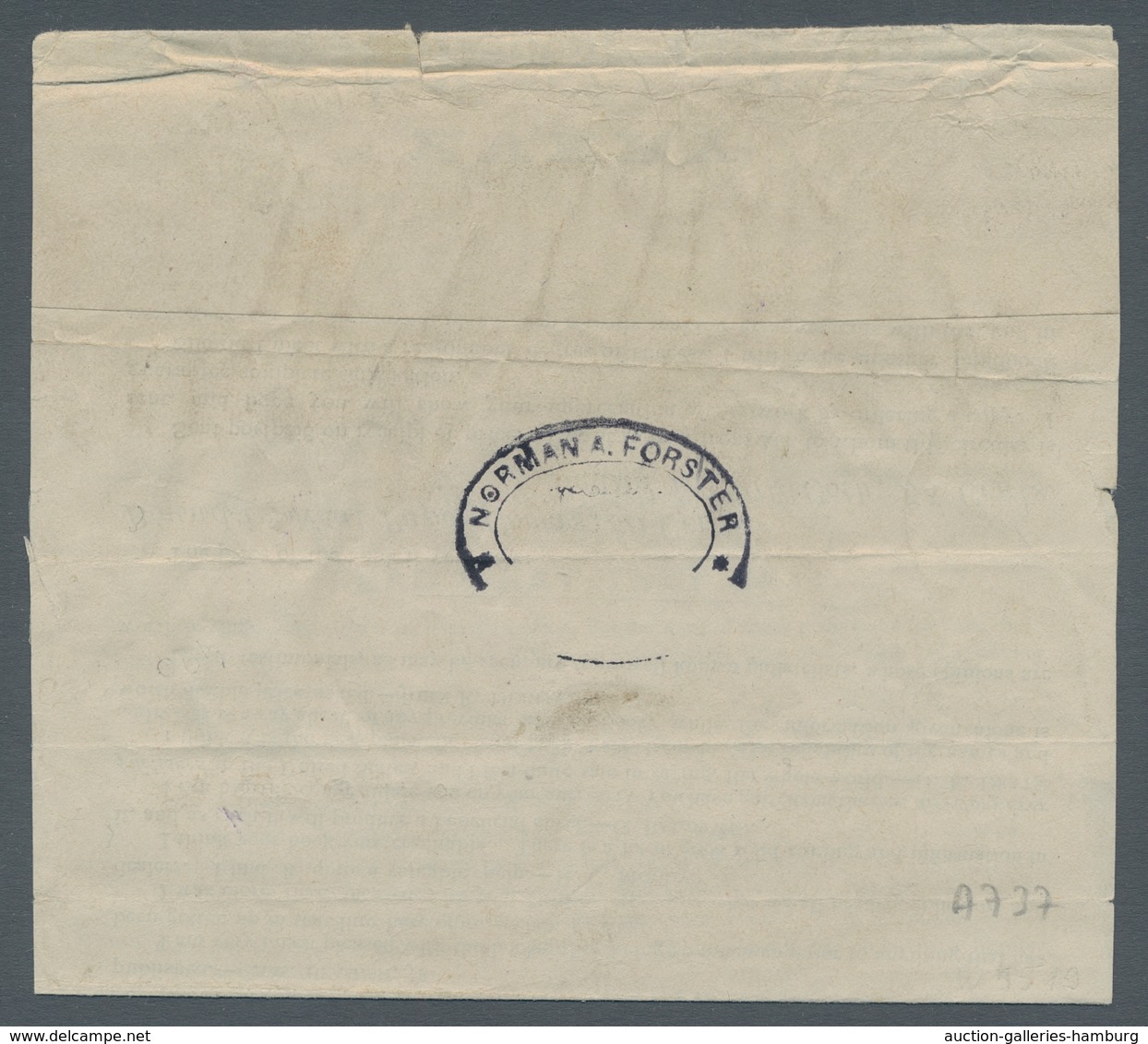 Britisch-Guyana: 1890, "One Cent On $3 Frigate Sandbach", Horizontal Three Stripes And Single Value - Guayana Británica (...-1966)