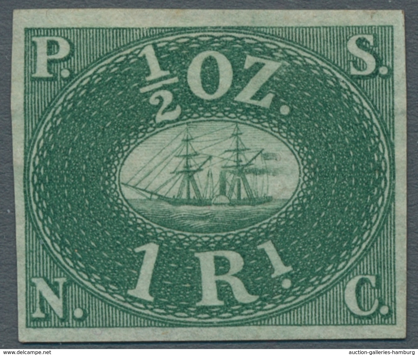 Peru: 1857, "Pacific Steam Navigation Company", Eight Unused Proofs In Good/very Good Condition, Par - Peru