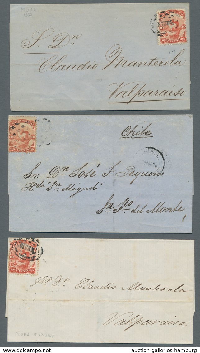 Peru: 1866, "5 C. Green", Clean With CALLAO 27 MAY (67) Stamped Value Beside Rare LIMA QUARTA DISTRI - Perú