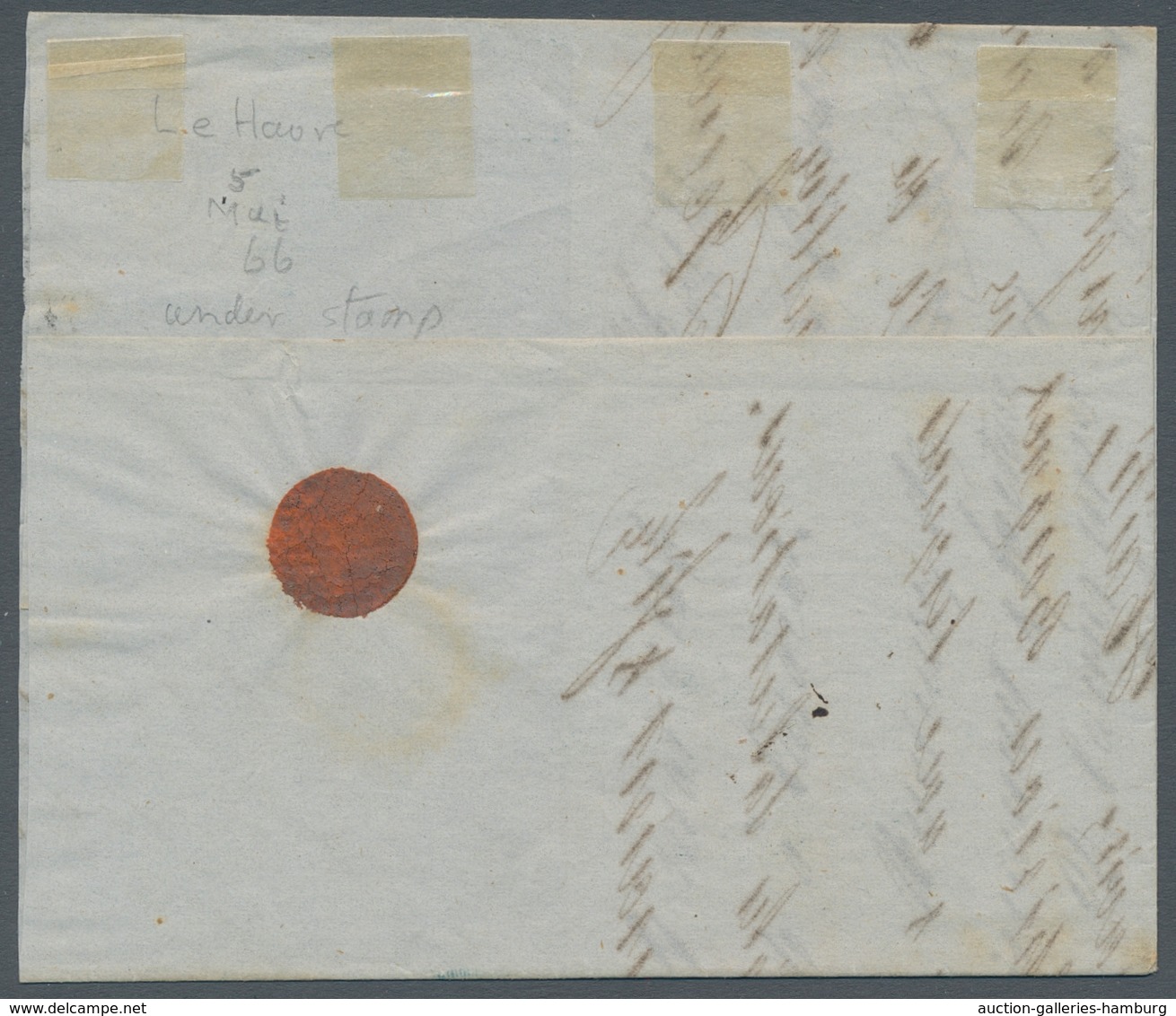 Venezuela: 1866, Medio Real, Braunviolett Als Postfälschung Auf Verkürztem Brief Von Le Havre Nach C - Venezuela