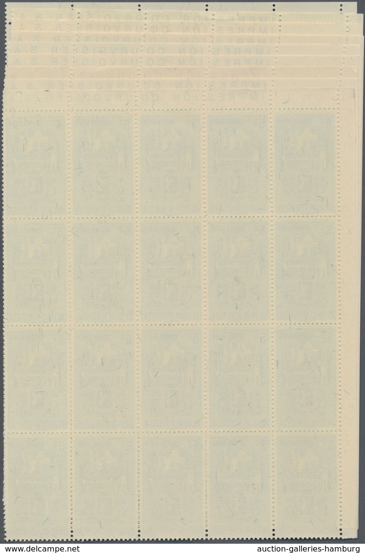 Venezuela: 1951, Coat Of Arms 'CARACAS' Airmail Stamps Complete Set Of Nine In Blocks Of 20 From Upp - Venezuela
