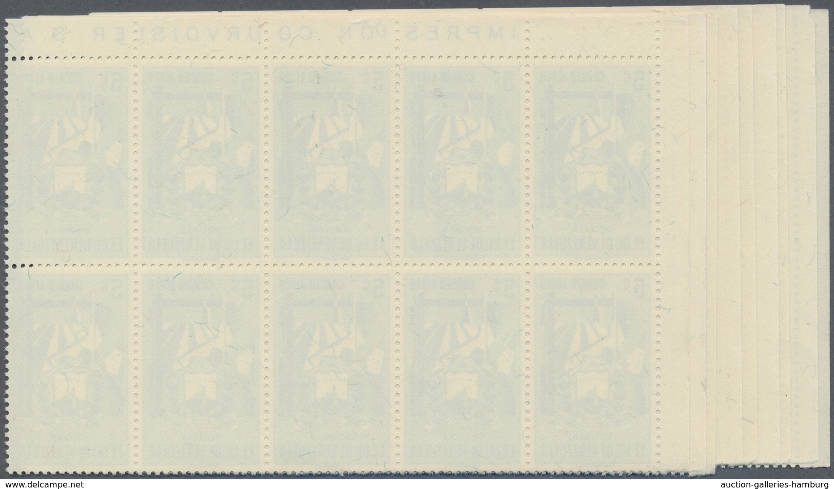 Venezuela: 1952, Coat Of Arms 'BOLIVAR' Airmail Stamps Complete Set Of Nine In Blocks Of Ten From Up - Venezuela