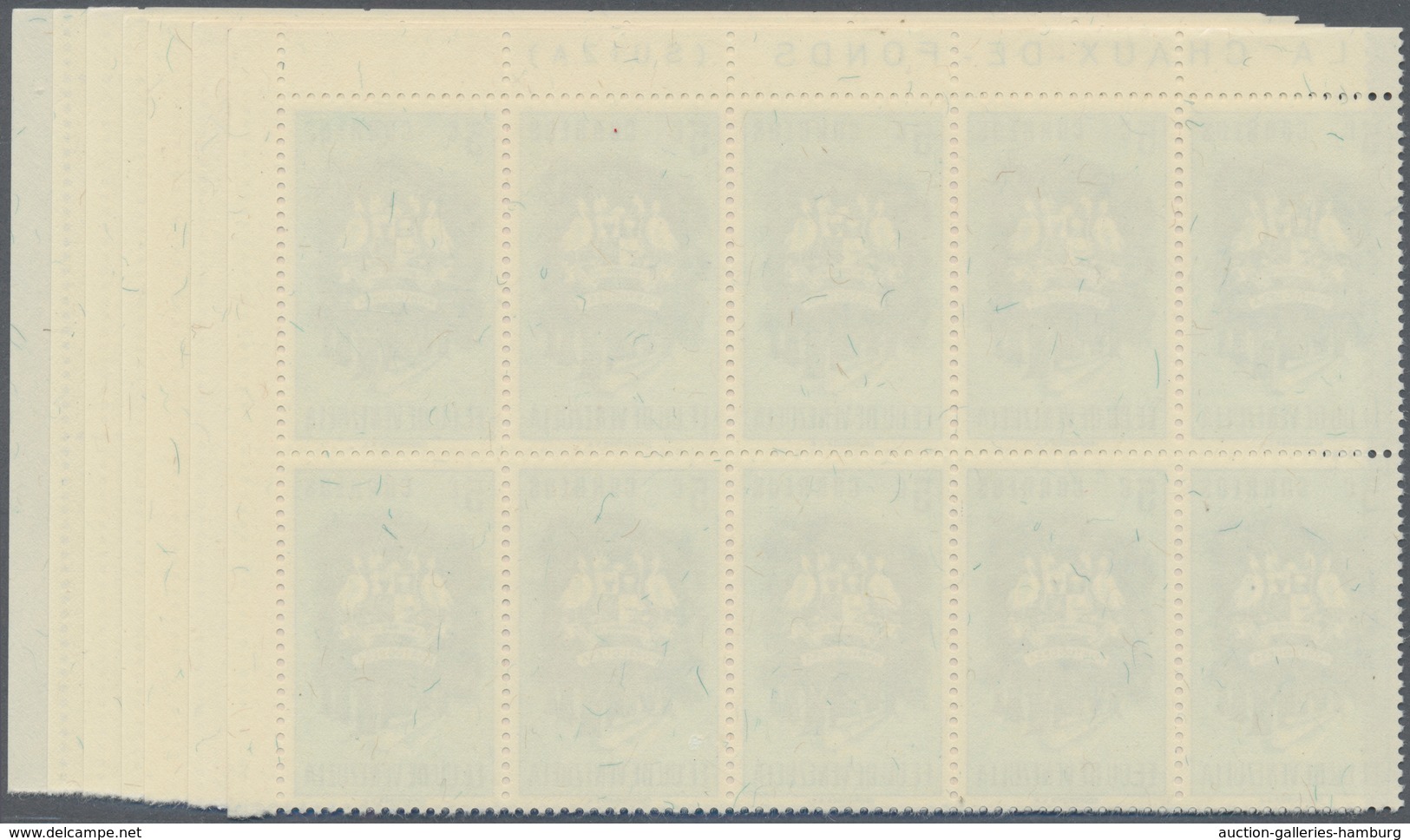 Venezuela: 1953, Coat Of Arms 'PORTUGUESA' Normal Stamps Complete Set Of Seven In Blocks Of Ten From - Venezuela