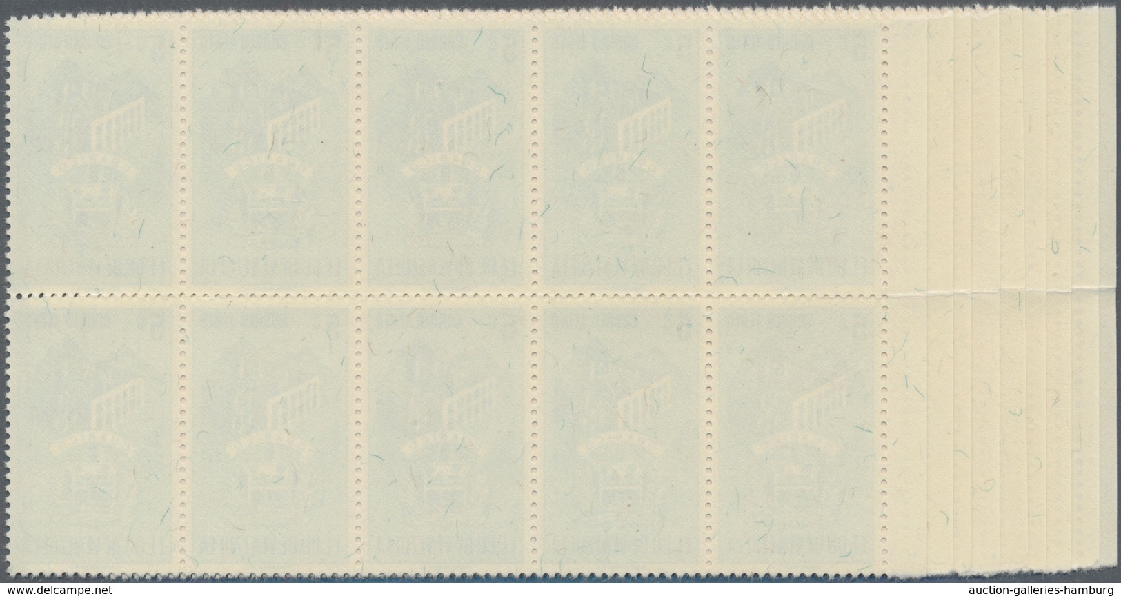 Venezuela: 1953, Coat Of Arms 'GUARICO' Airmail Stamps Complete Set Of Nine In Blocks Of Ten From Le - Venezuela