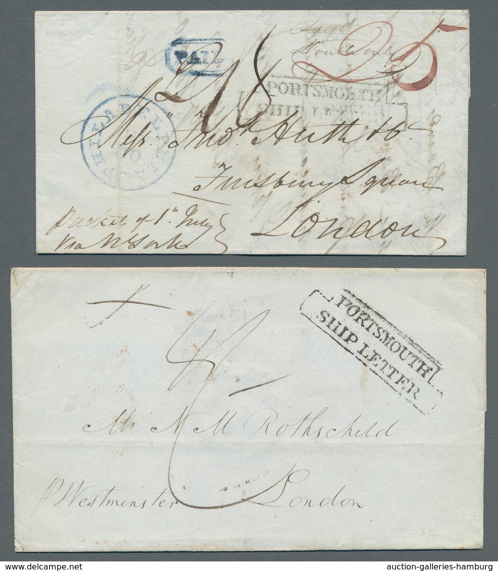 Vereinigte Staaten Von Amerika - Vorphila / Stampless Covers: 1836-37, Zwei Briefe, Einer Mit Vollst - …-1845 Prephilately