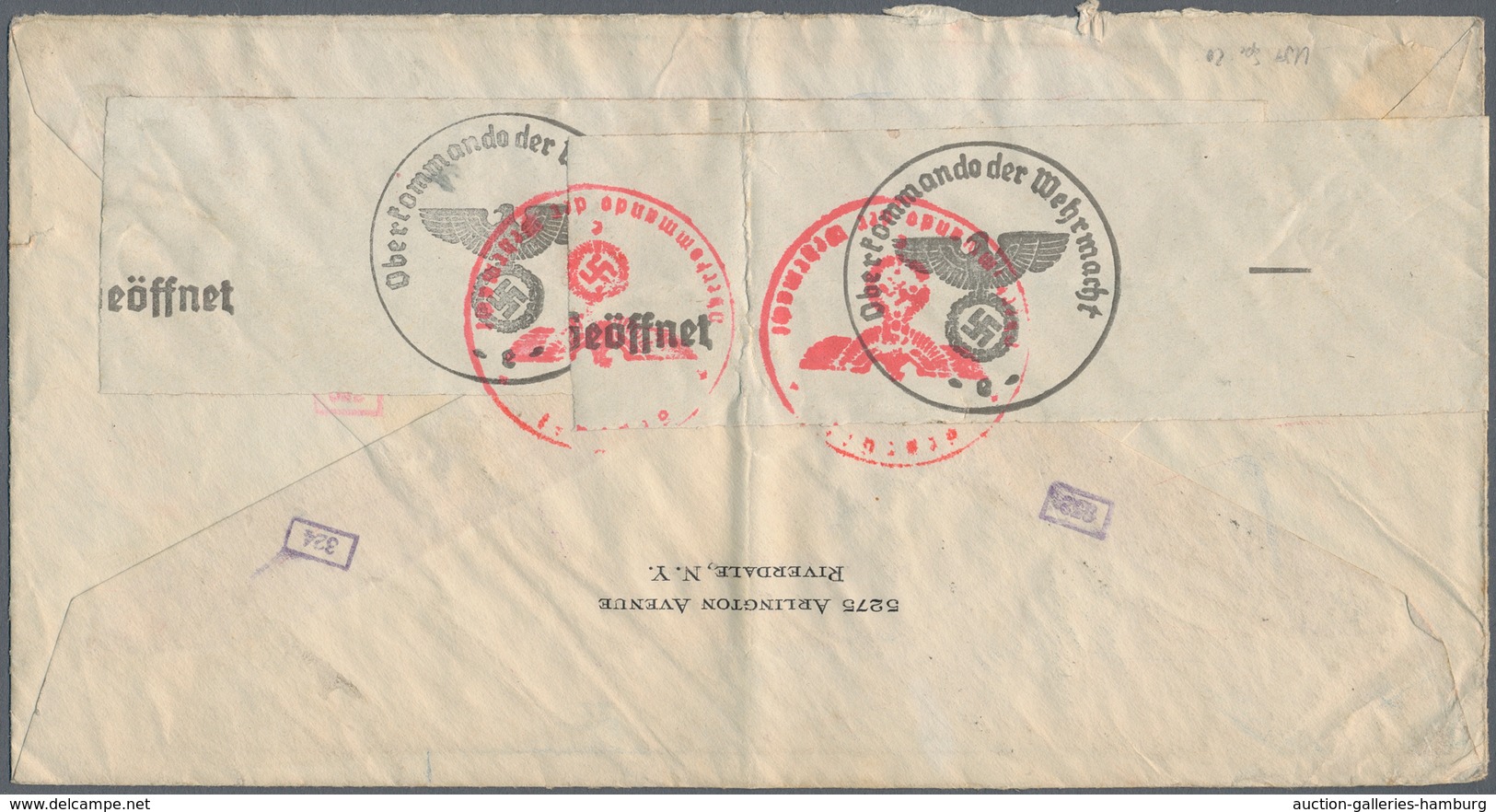 Vereinigte Staaten Von Amerika: 1941 - US C24 30c Cancelled By Duplex "YONKERS AUG 23 N.Y" On Censor - Used Stamps