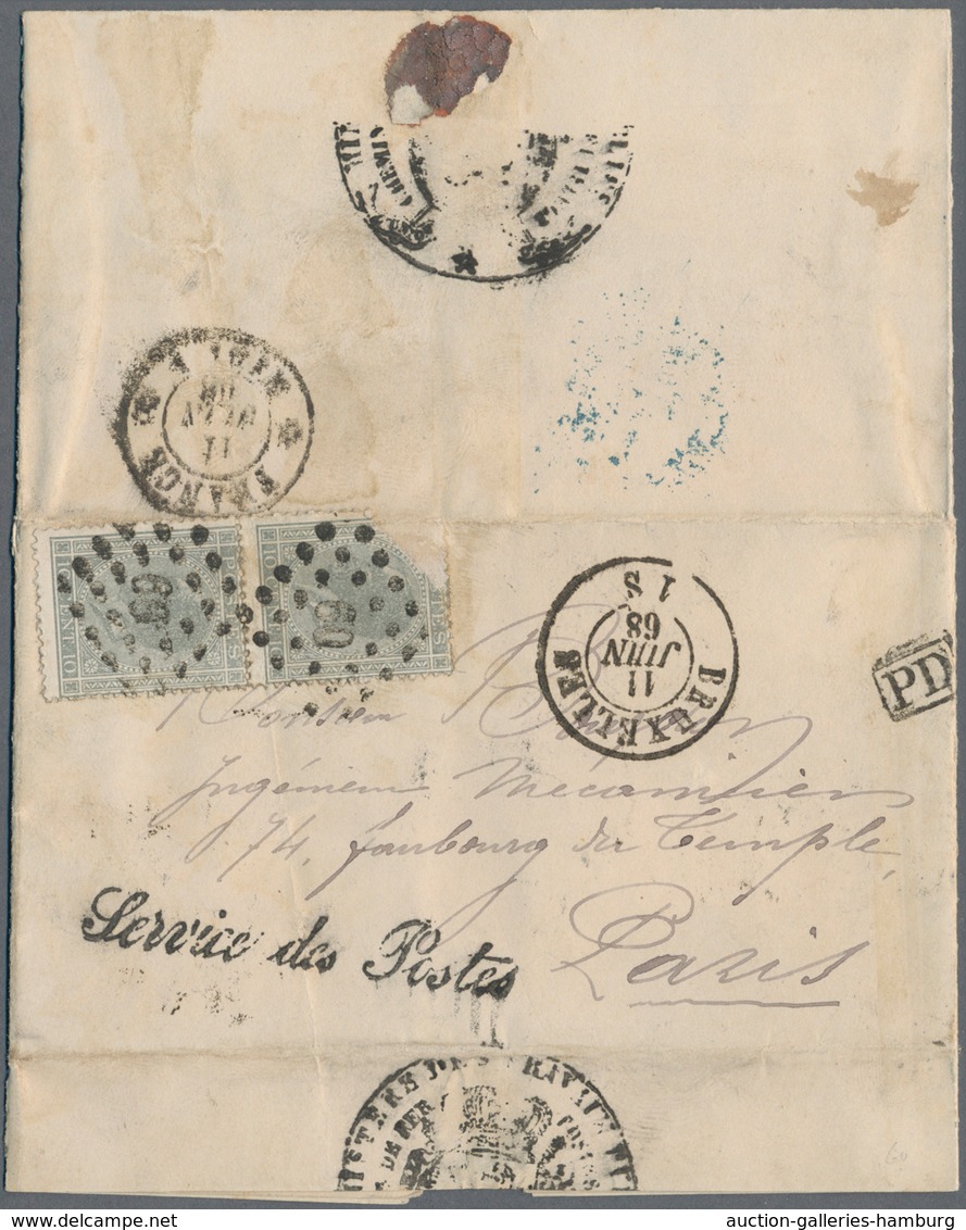 Belgien: 1868: Entire Letter Sent By The "ministère Des Travaux Public" Franked With Pair Of Belgiqu - Cartas & Documentos