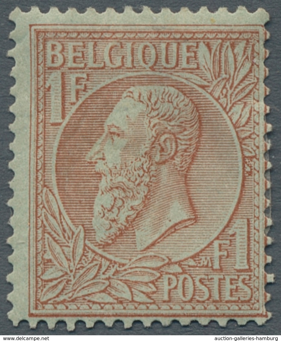 Belgien: 1884, "1 Fr. Brown-red On Greenish", Mint Hinged Value With Original Gum In Perfect Conditi - Briefe U. Dokumente