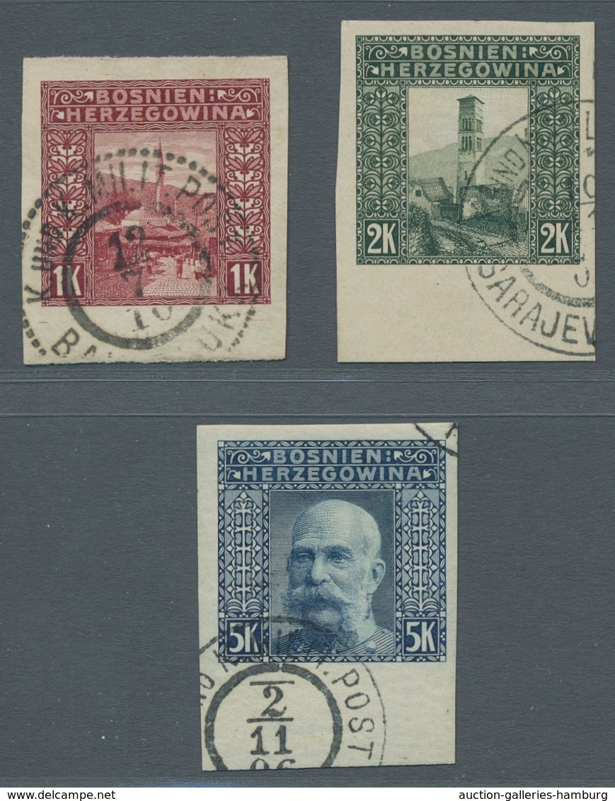 Bosnien Und Herzegowina (Österreich 1879/1918): 1906, "Freimarken Ungezähnt", Sauber Gestempelter Sa - Bosnien-Herzegowina