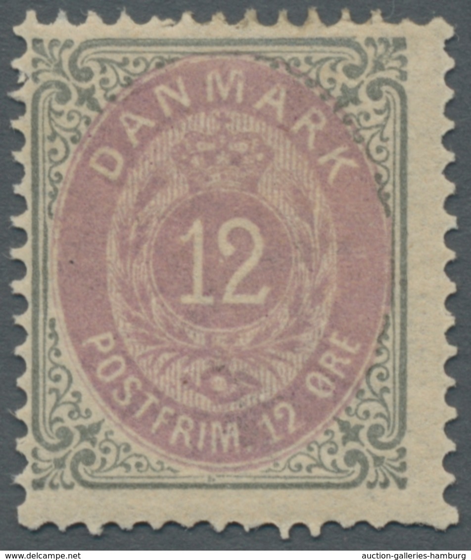 Dänemark: 1875-1903, Freimarken `Ziffern Im Rahmen', 25 Werte Ungebraucht, Davon 23 Mit Falz, Zwei W - Usati