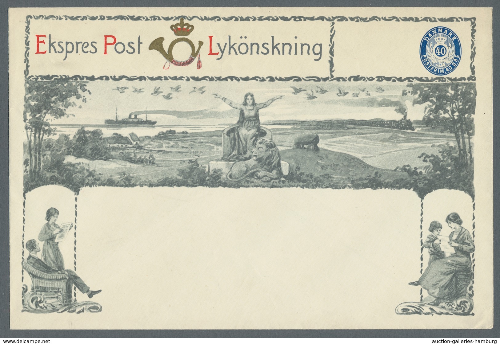 Dänemark - Ganzsachen: 1925, Zwei Verschiedene Großformatige Express-Glückwunschumschläge (240:160 M - Postal Stationery