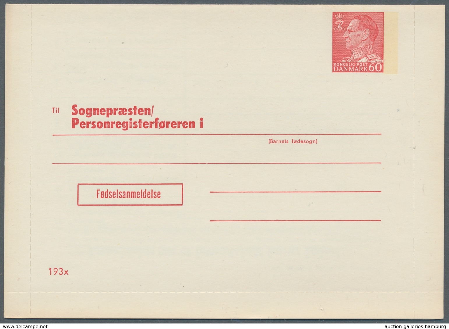 Dänemark - Ganzsachen: 1953-1967, Vier Seltene Kartenbriefe Für Geburtsanzeigen An Den Gemeindepfarr - Enteros Postales