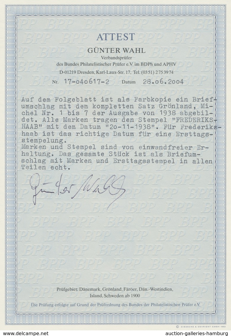 Dänemark - Grönland: 1938, "Christian X./Icebear", Complete With FREDERIKSHAAB 20-11-1938 As Very Ra - Cartas & Documentos