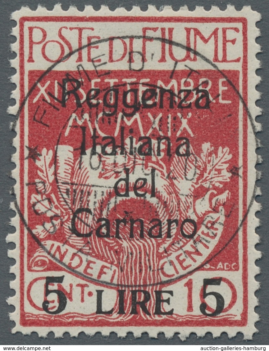 Fiume - Besetzung Der Carnaro-Inseln: 1920,"Carnaro-Inseln"-Freimarken Bis Auf Mi.Nr. 6 Kpl. Satz Vo - Fiume