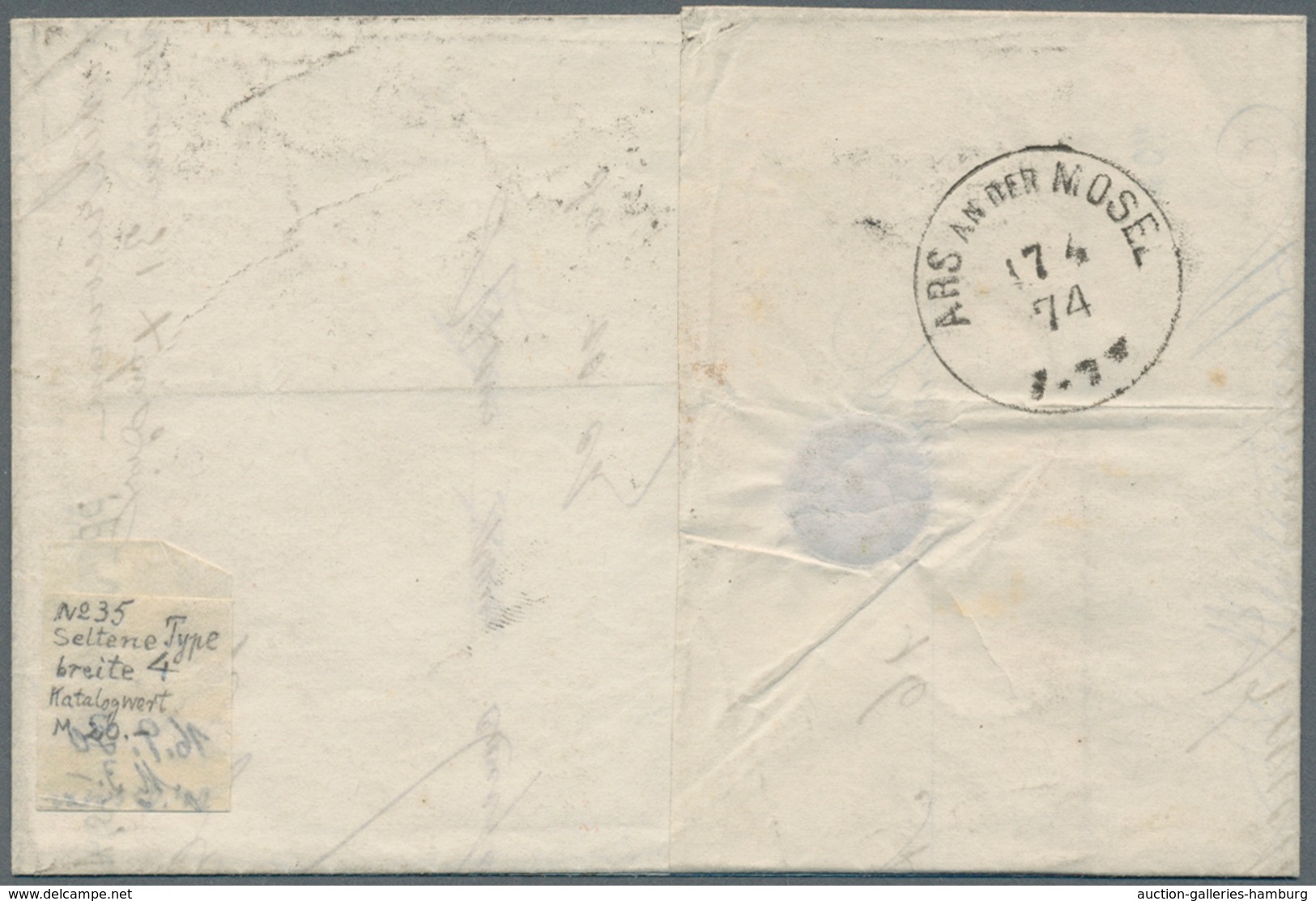 Frankreich: 1870, 40 C Orange With Retouched "4" Cancelled With Star-stamp On Complete Folded Letter - Usados