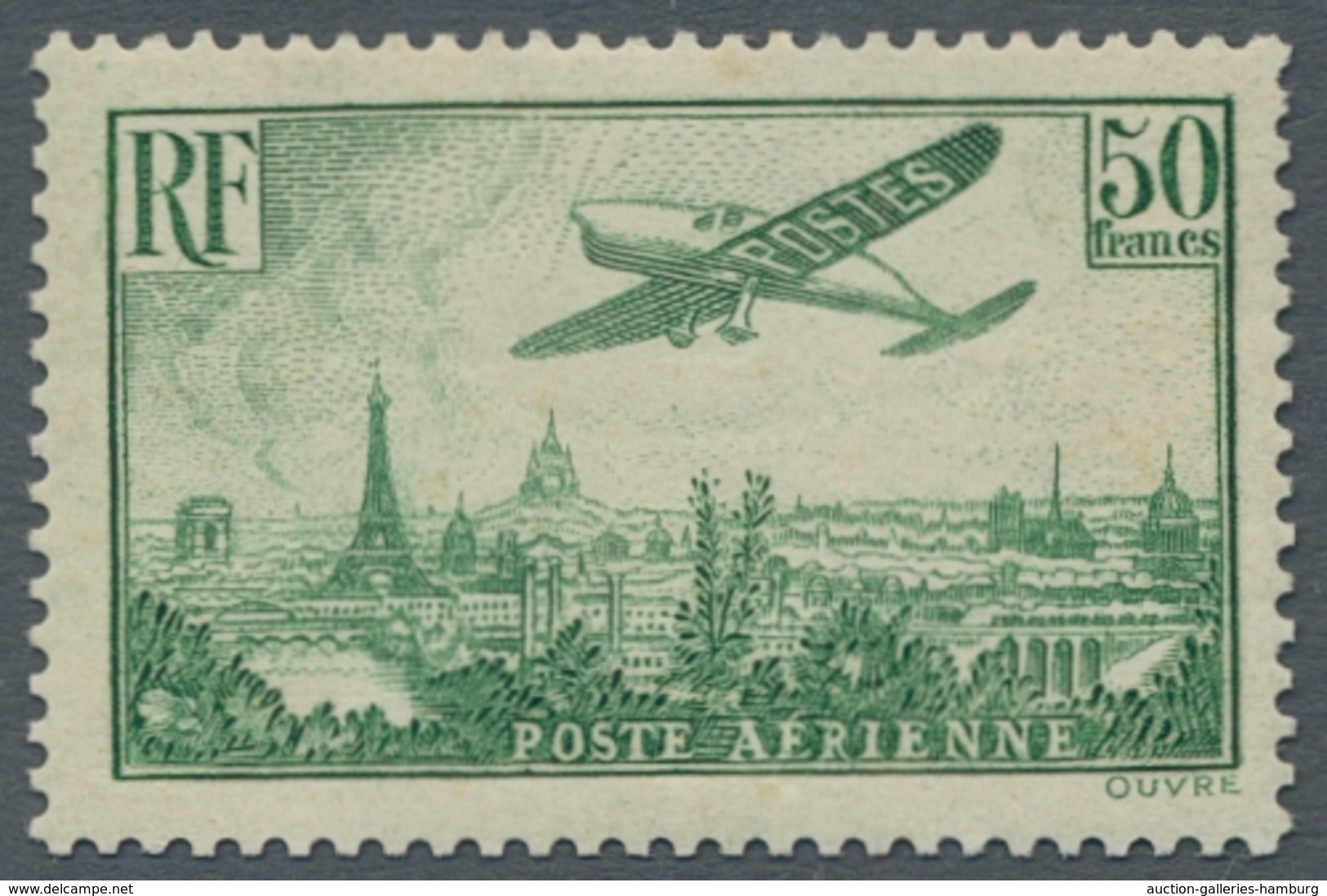 Frankreich: 1936, "50 Fr. Yellow-green", Mint Hinged Value In Very Good Condition, Michel For MNH 15 - Usados