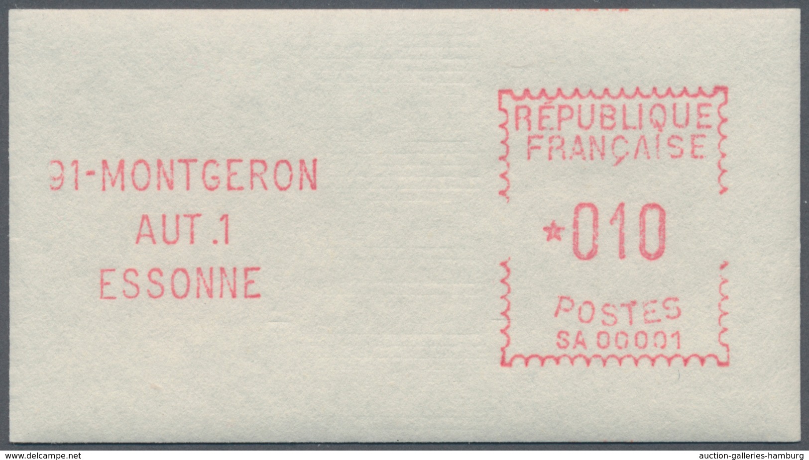 Frankreich - Automatenmarken: 1970, Montgeron "SA 00001", 0.10fr. Type 2, Mint Never Hinged. Mi. 800 - Otros & Sin Clasificación