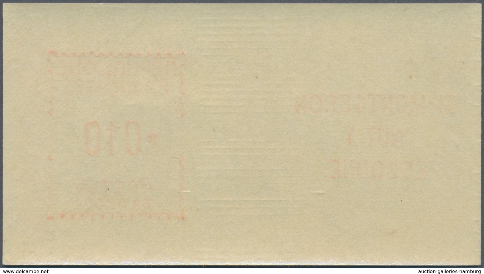 Frankreich - Automatenmarken: 1970, Montgeron "SA 00001", 0.10fr. Type 2, Mint Never Hinged. Mi. 800 - Otros & Sin Clasificación