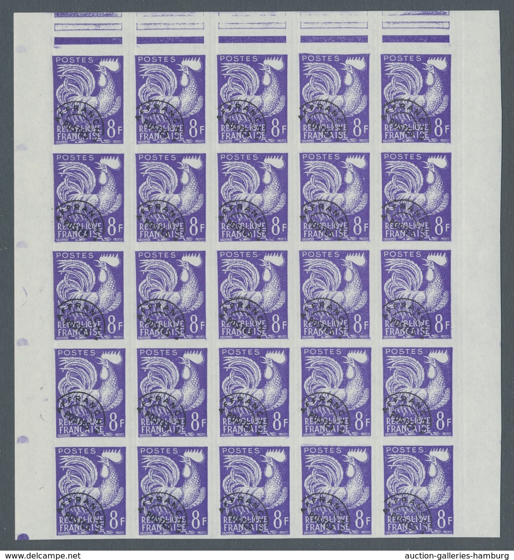 Frankreich - Vorausentwertungen: 1959, Gallischer Hahn, 8-55 Fr, Ungezähnter Kompletter Satz Im 25 B - Otros & Sin Clasificación