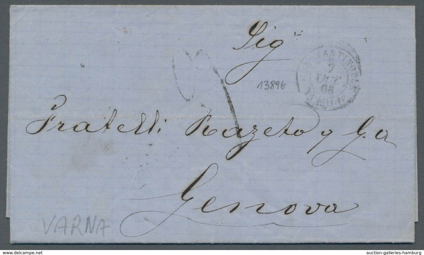 Französische Post In Der Levante: 1868, Geschäftsbrief Aus Varna (Bulgarien, Damals Noch Osmanisches - Sonstige & Ohne Zuordnung
