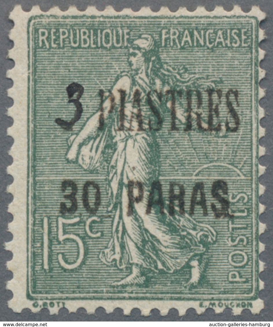 Französische Post In Der Levante: 1923, Provisional Handstamp Overprint Of Constantinople "3 PIASTRE - Otros & Sin Clasificación