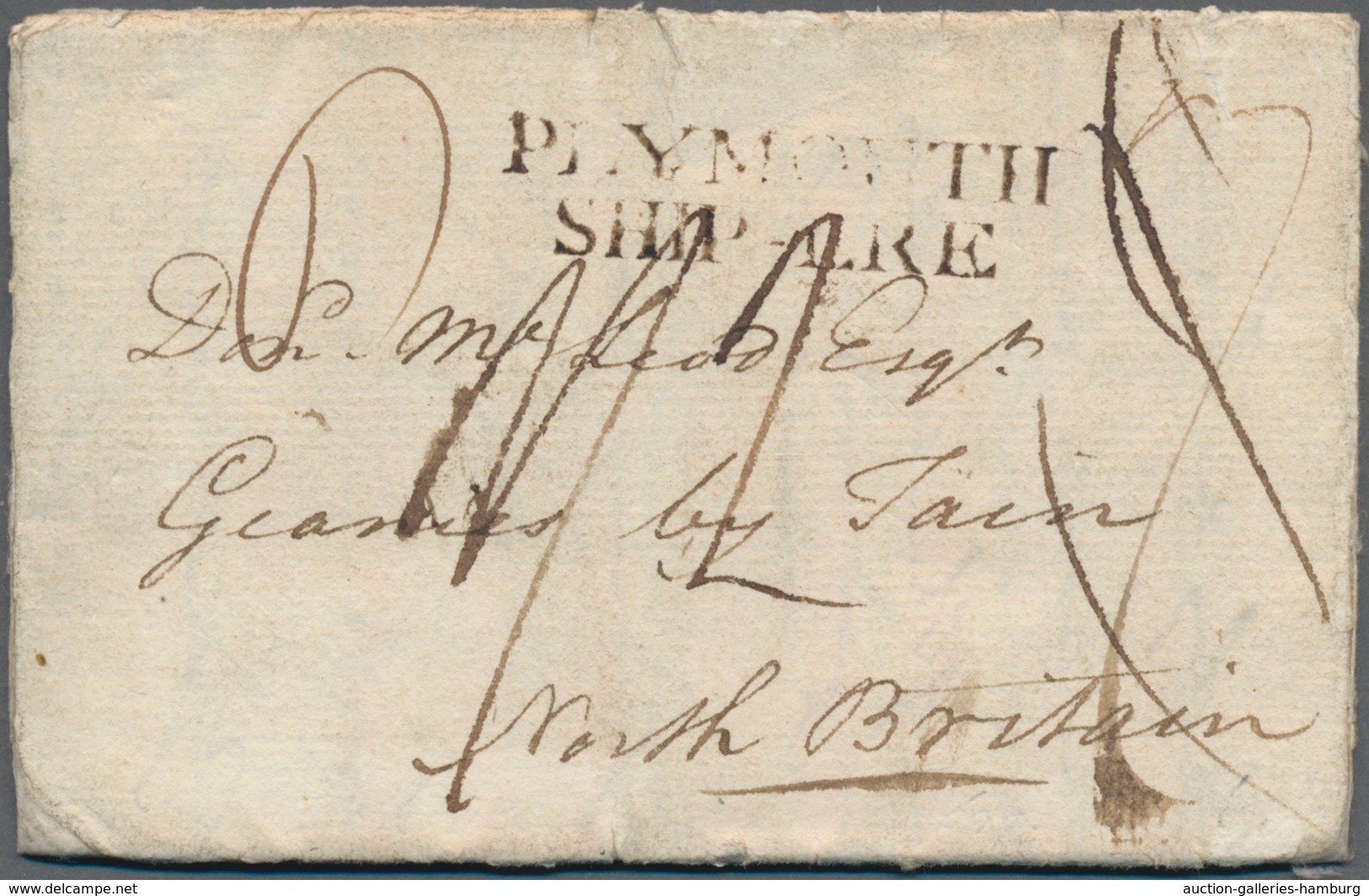 Gibraltar: 1793, Folded Letter "Gibraltar 10th January" To Tain, North Britain. Because Of The Frenc - Gibraltar