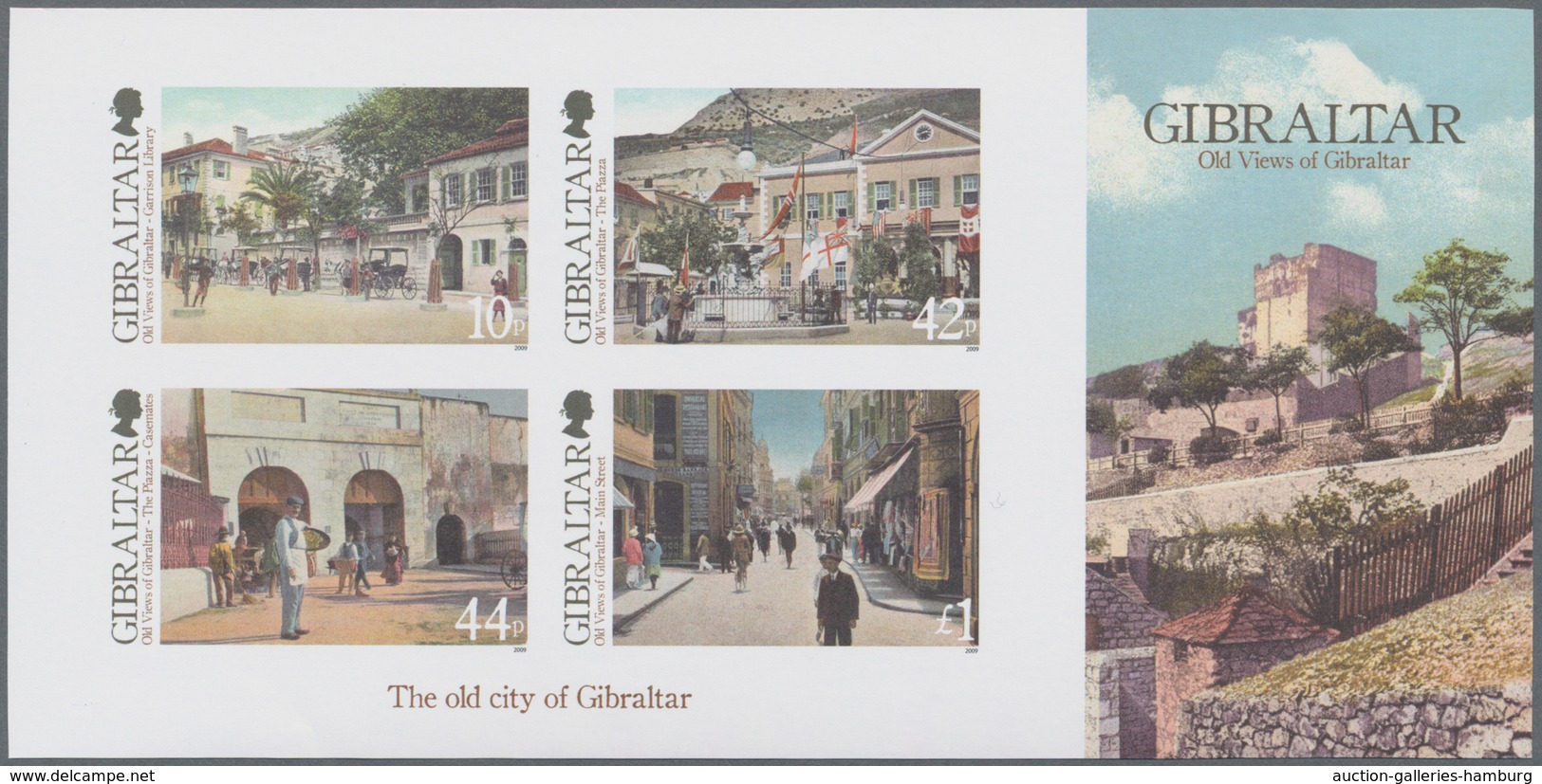 Gibraltar: 2009. IMPERFORATE Souvenir Sheet For The Issue "Old Views Of Gibraltar" Showing "Garrison - Gibraltar