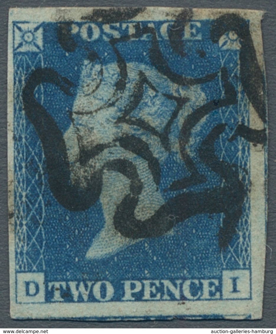 Großbritannien: 1840, "TWO PENCE Blue, Plate 2, D-I", Extremely Fresh In Colour, With Wide Margins O - Otros & Sin Clasificación