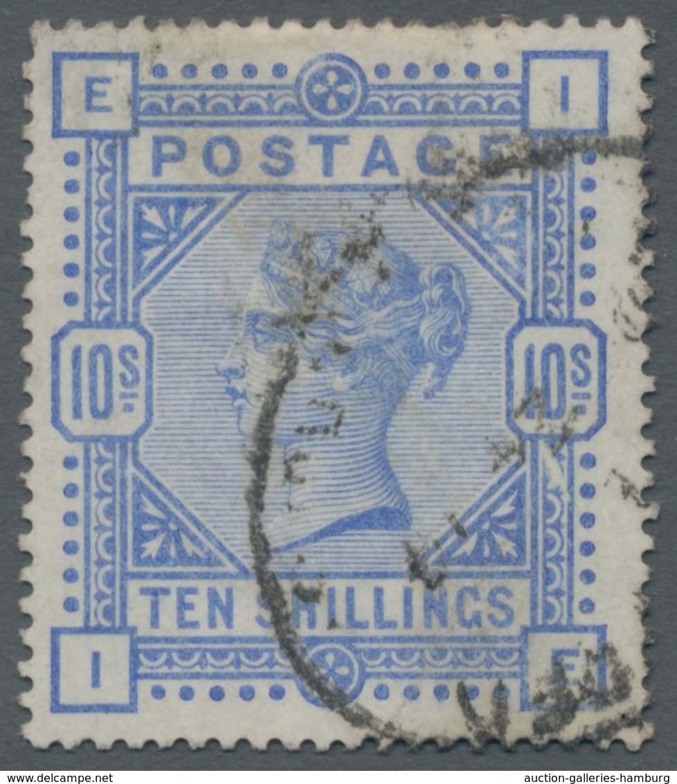 Großbritannien: 1884, Queen Victoria, 10 Shilling Ultramarine With Watermark A 9 (SG W 40 - Large An - Otros & Sin Clasificación