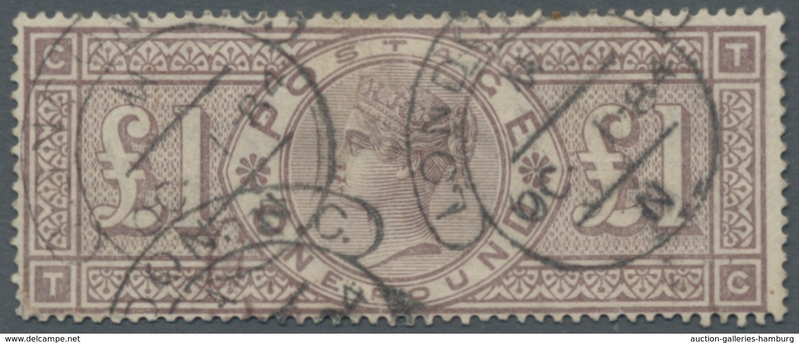 Großbritannien: 1884, Queen Victoria, One Pound Brown-lilac With Watermark 11 (SG 49 - Imperial Crow - Otros & Sin Clasificación