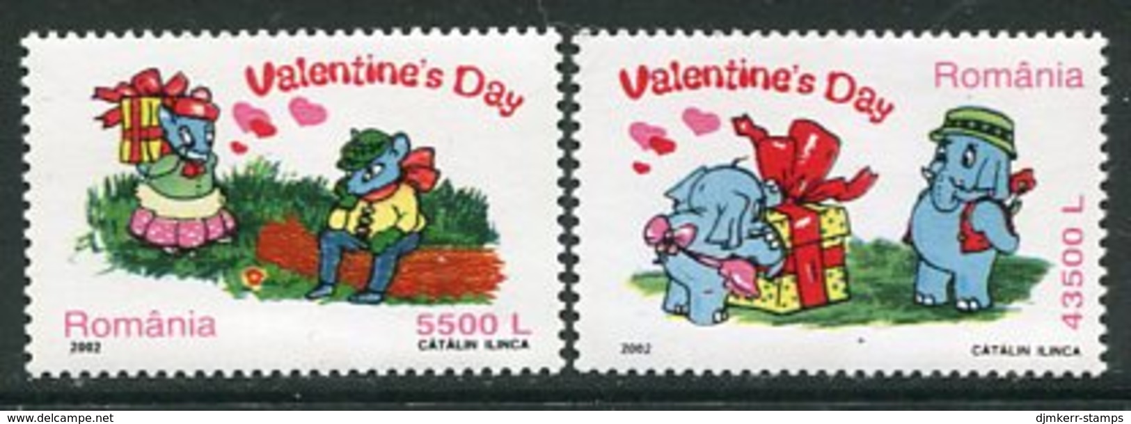 ROMANIA 2002 Valentines Day  MNH / **.  Michel 5639-40 - Unused Stamps