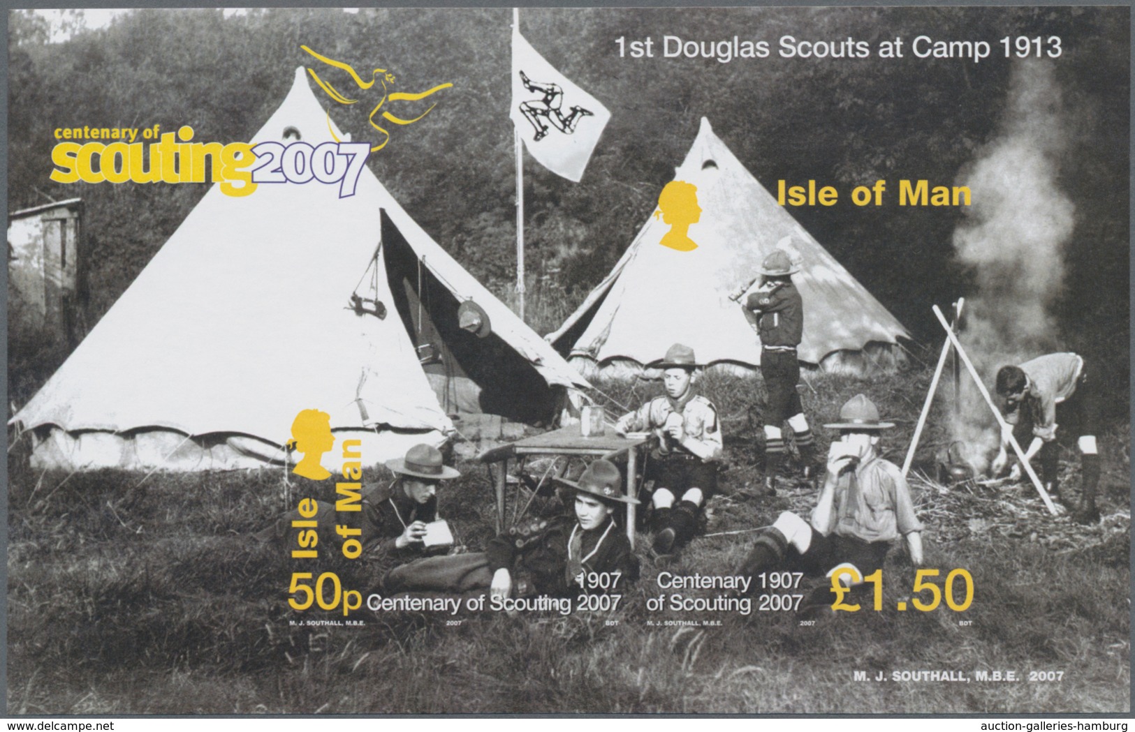 Großbritannien - Isle Of Man: 2007. IMPERFORATE Souvenir Sheet For The Issue "Centenary Scout Moveme - Isla De Man