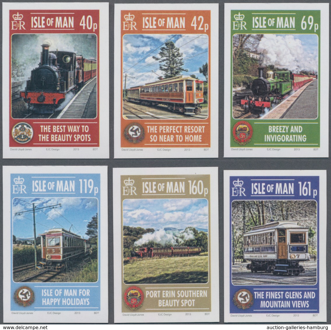 Großbritannien - Isle Of Man: 2013. Complete Set (6 Values) "140 Years Of Railway And 120 Years Of E - Isla De Man