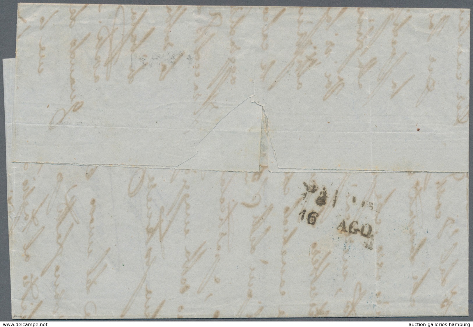 Italien - Altitalienische Staaten: Kirchenstaat: 1855, Folded Letter Franked With 2 And 6 Baj With B - Estados Pontificados