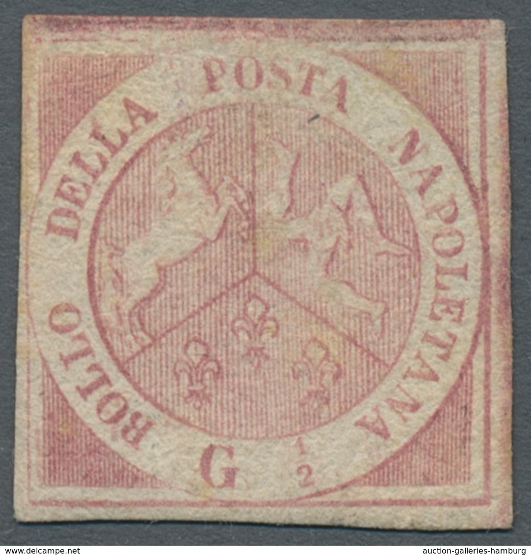 Italien - Altitalienische Staaten: Neapel: 1858, "½ Und 10 Gr. Wappen", Zwei Farbfrische Ungebraucht - Nápoles