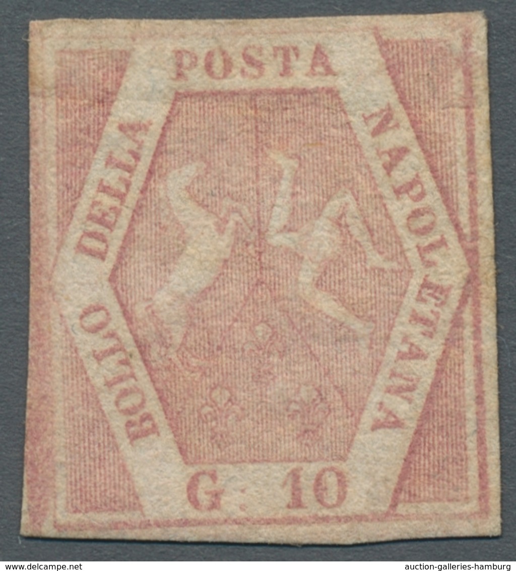 Italien - Altitalienische Staaten: Neapel: 1858, "½ Und 10 Gr. Wappen", Zwei Farbfrische Ungebraucht - Nápoles