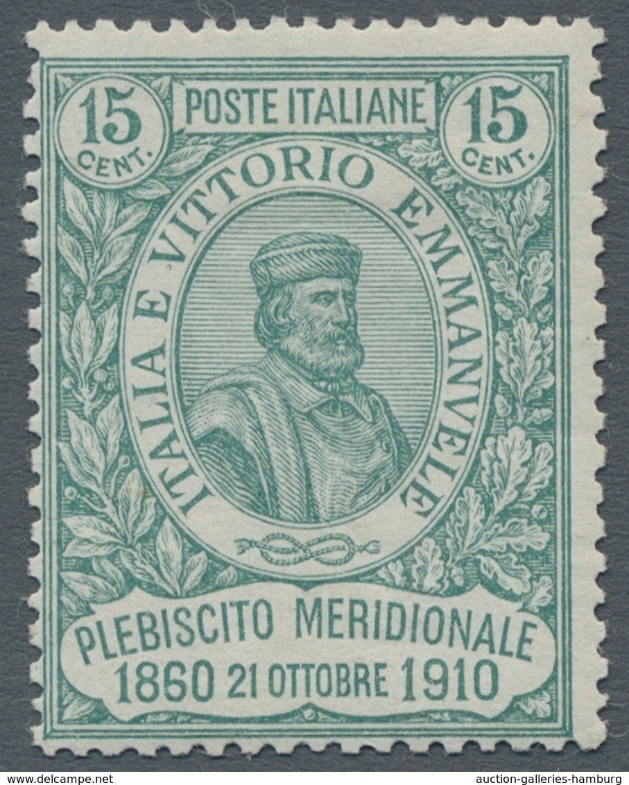 Italien: 1910, "Garibaldi", Mint Hinged Set In Very Good Condition, Mi. 350,--. ÷ 1910, "Garibaldi", - Marcofilía