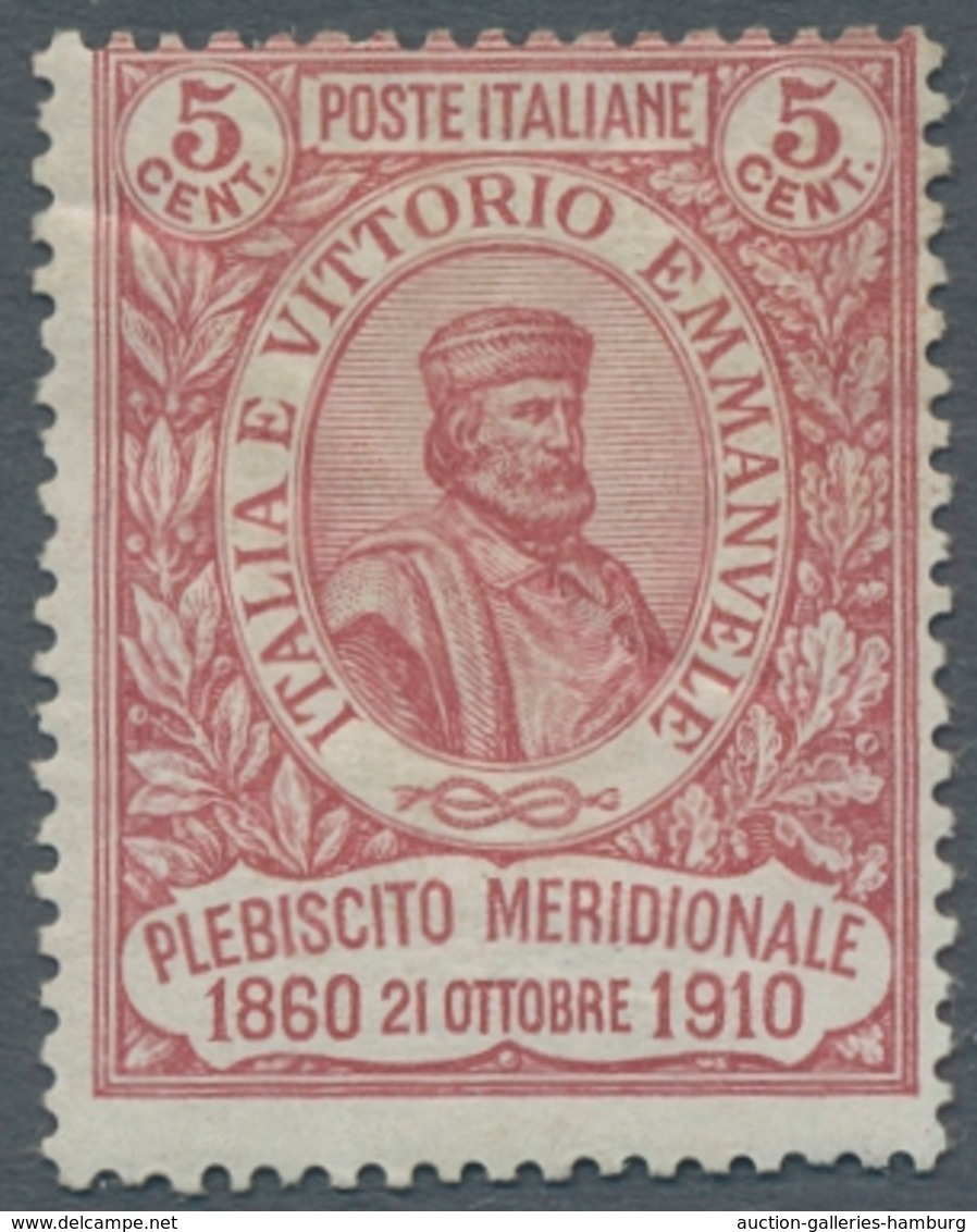 Italien: 1910, "Garibaldi", Mint Hinged Set In Very Good Condition, Mi. 350,--. ÷ 1910, "Garibaldi", - Storia Postale