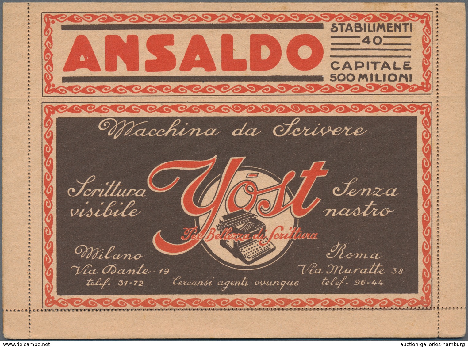 Italien: 1921/1923: Two BLP Letters, Both With The Same Advertising But In Different Colors, Adverti - Marcofilía