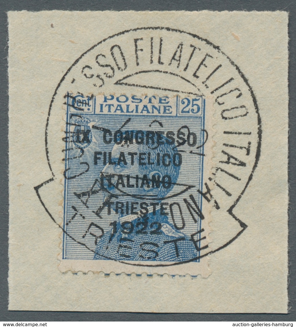 Italien: 1922, "9.Kongress Des Italienischen Philatelistenverbandes" 4 Werte Kpl. Mit Ausgabetypisch - Marcophilia