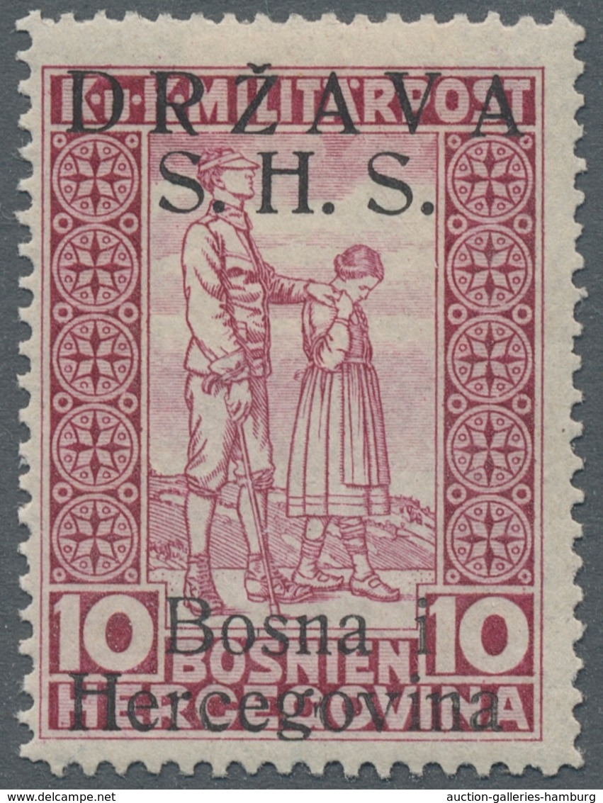 Jugoslawien: 1918, "disability Care With Overprint In Latin", Mint Hinged, Very Fresh And Fine, Mi. - Unused Stamps