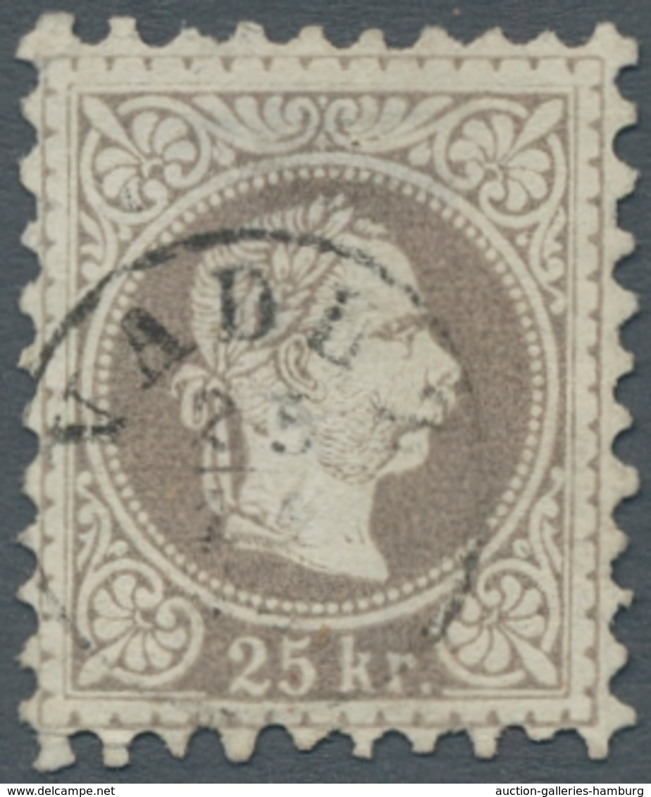 Liechtenstein - Vor- Und Mitläufer: 1867, "25 Kr. Lilagrau", Farbfrischer Wert Mit Fingerhutstempel - ...-1912 Prephilately