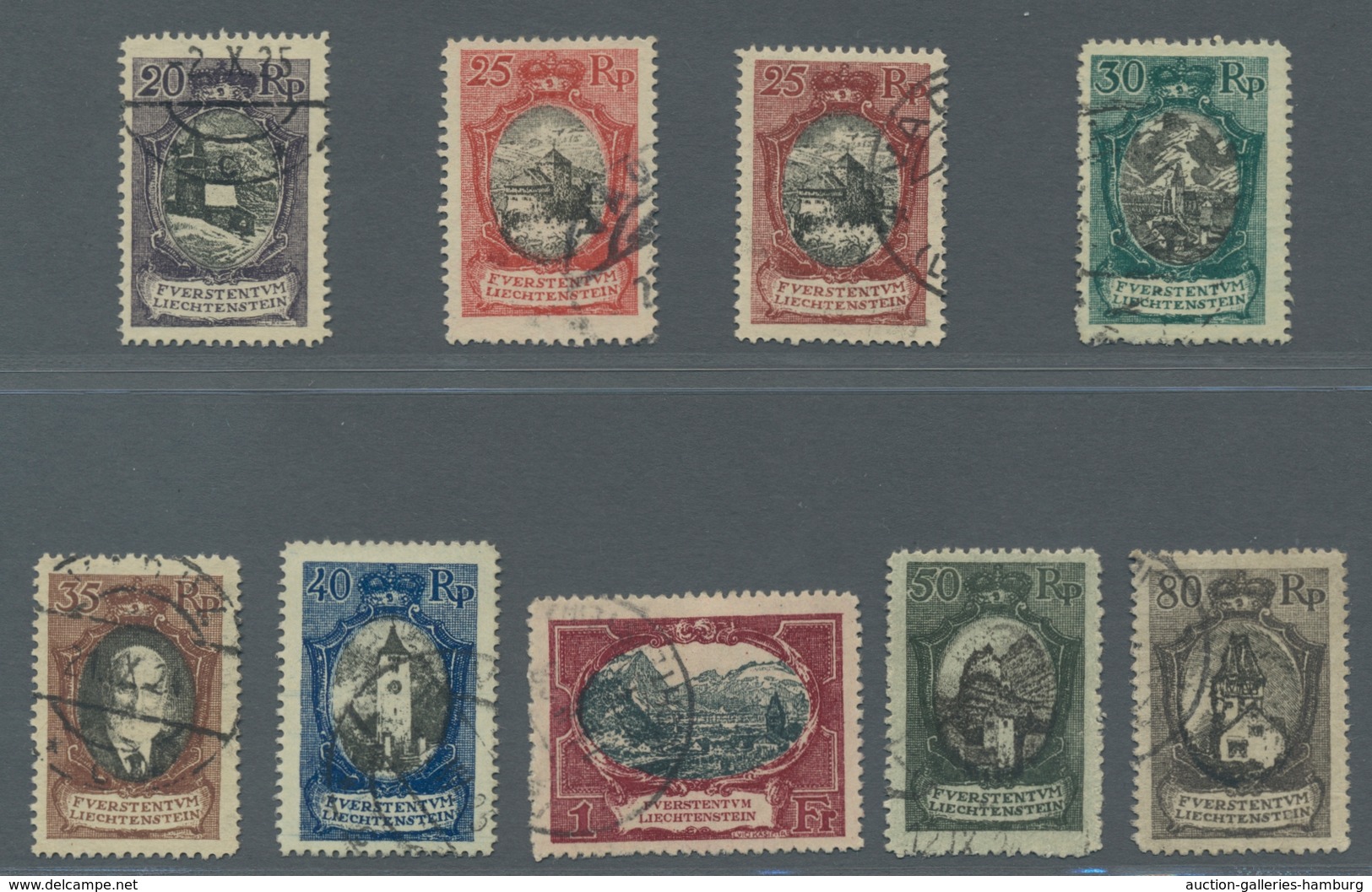 Liechtenstein: 1921, Freimarkenausgabe, Kompletter Gestempelter Satz In Prachtqualität, Die 80 Rp. L - Used Stamps