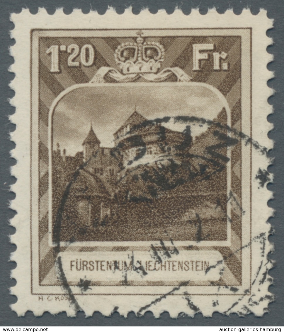Liechtenstein: 1930 - Freimarkenserie 3 Rp. Bis 2 Fr. Gestempelt In Vorzüglicher Erhaltung, Dabei Au - Usados