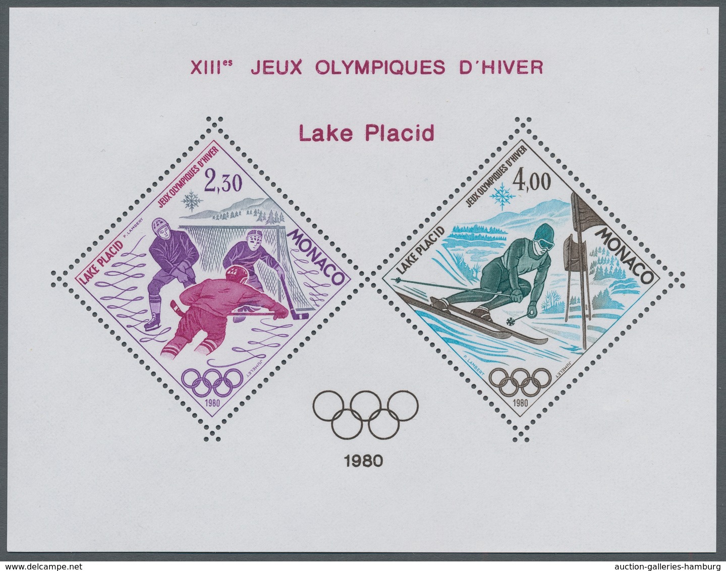 Monaco: 1980, Olympische Spiele, Postfrische Sonderdrucke In Blockform, Tadellose Erhaltung, Mi. 440 - Cartas & Documentos