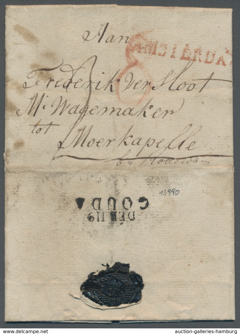 Niederlande - Vorphila: 1816, "DEB. 119 / GOUDA", Seltener Déboursé-(Auslagen)-Stempel Auf Brief Mit - ...-1852 Precursores