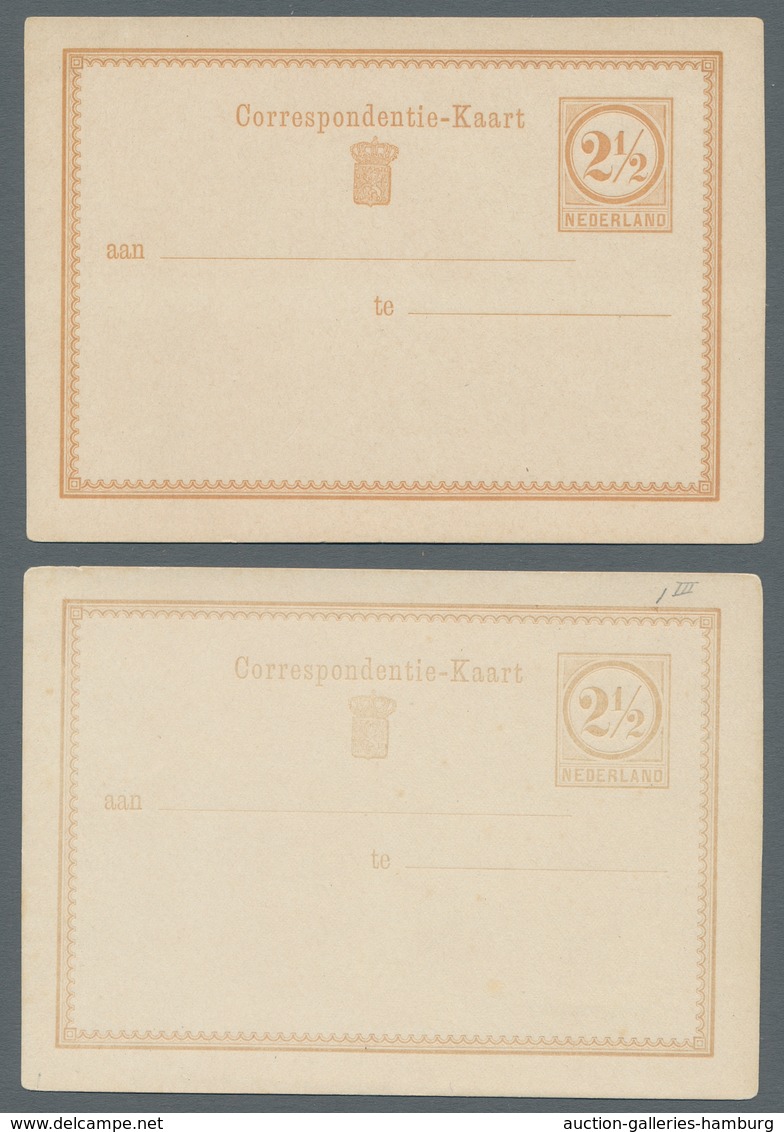 Niederlande - Ganzsachen: 1876 (ca.), Fünf Essays/Probedrucke Für Inlandspostkarte Mit Ziffernzeichn - Postal Stationery