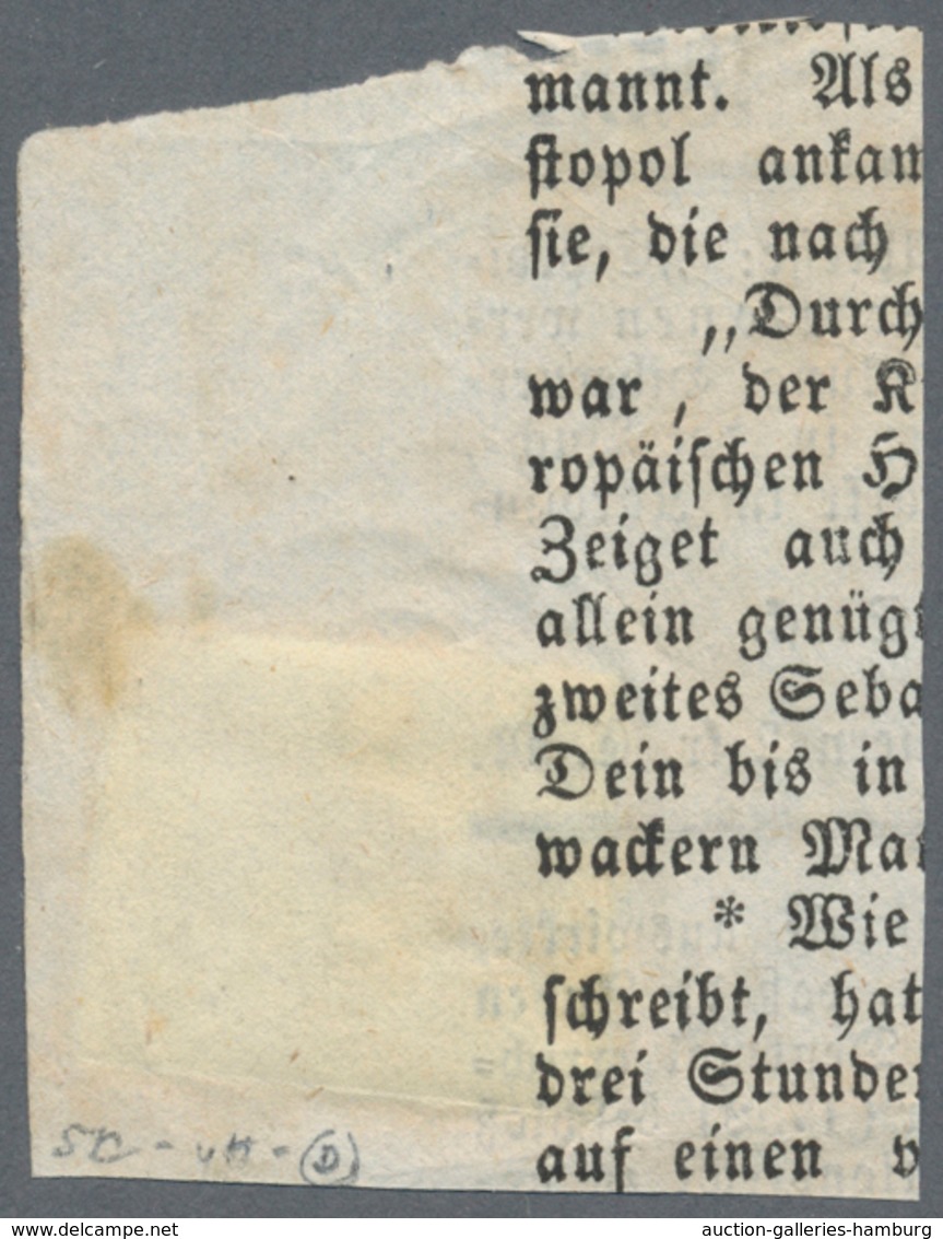 Österreich: 1851 Merkurkopf Zeitungsmarke 0,6 Kr Blau, Type II Mit Einzeiler "REICHENBURG" (Böhmen, - Covers & Documents