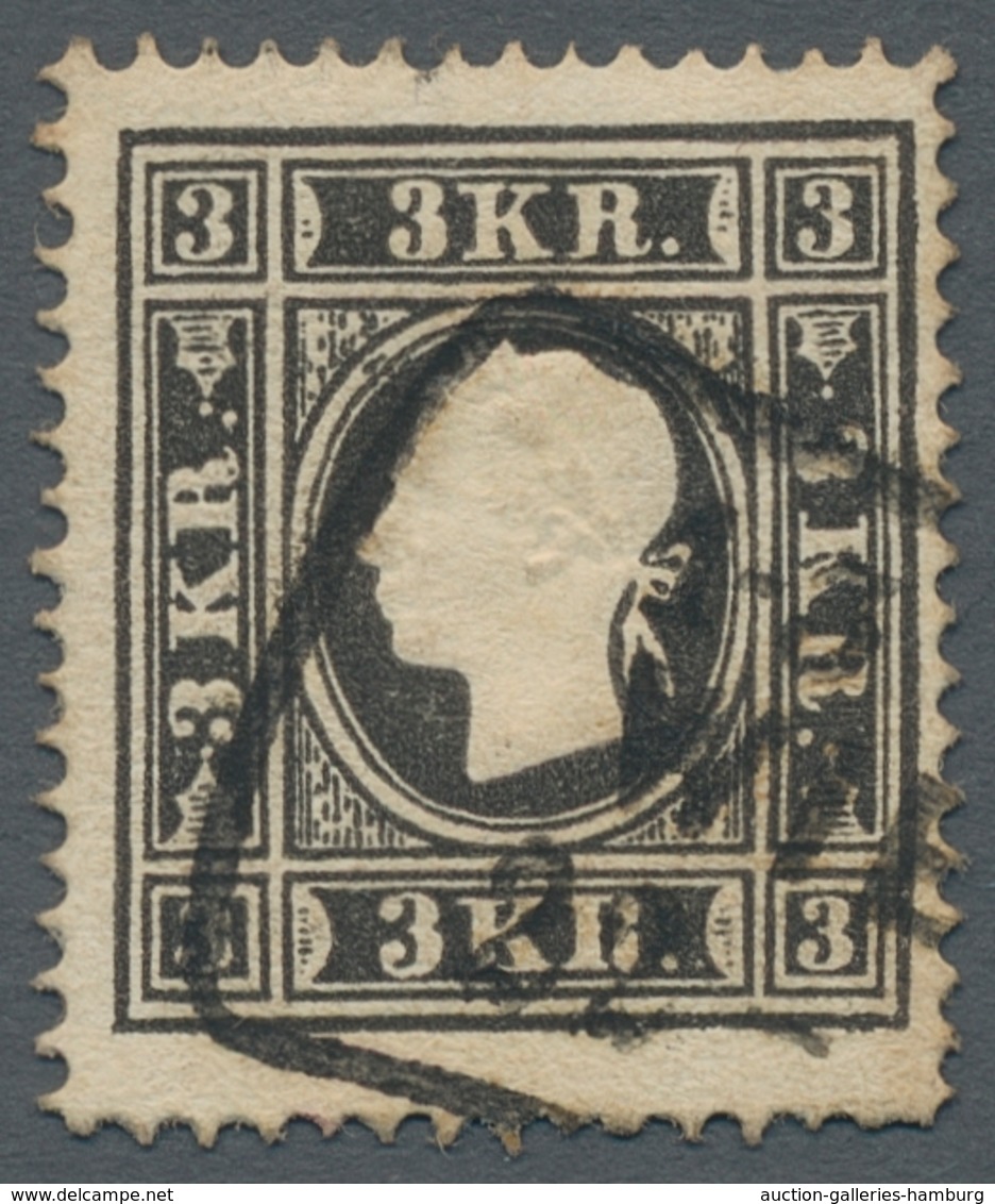 Österreich: 1859, "3 Kr. Schwarz Und Grün", Sauber Gestempelte Werte In Tadelloser Erhaltung, Ferche - Cartas & Documentos