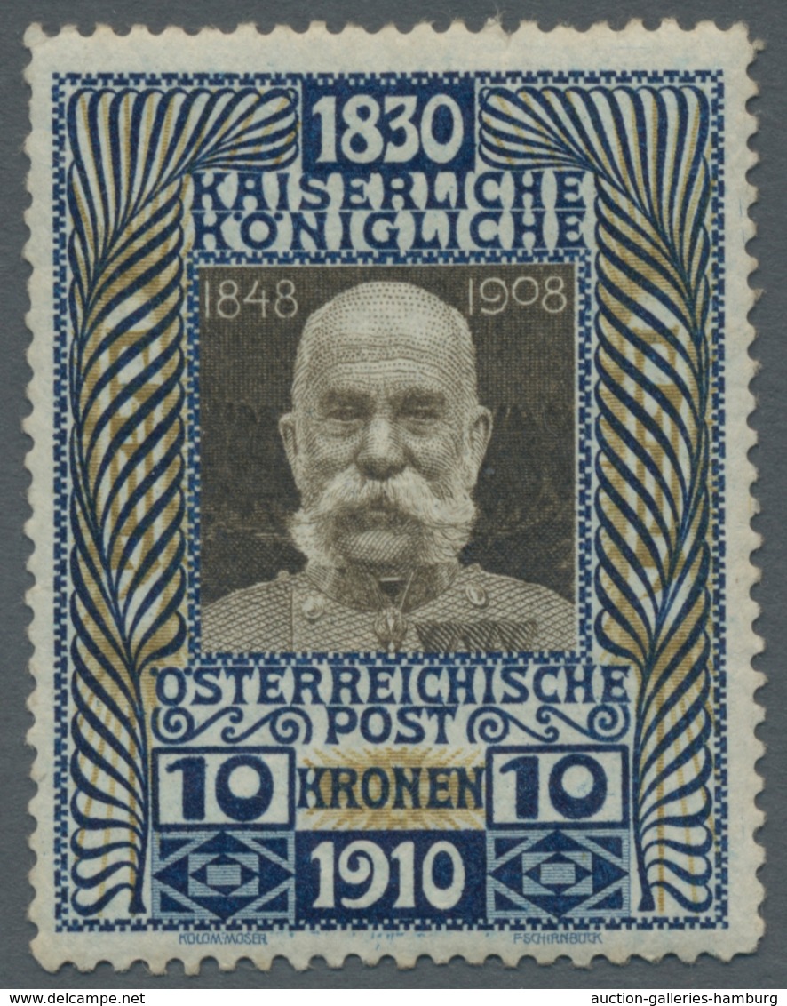 Österreich: 1910, "2 Bis 10 Kr. 80. Geburtstag", Ungebrauchte Höchstwerte In Guter Erhaltung, Mi. 54 - Cartas & Documentos